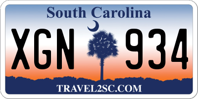 SC license plate XGN934