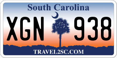 SC license plate XGN938