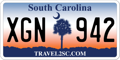 SC license plate XGN942
