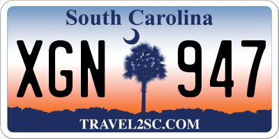 SC license plate XGN947