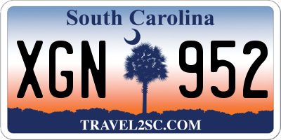 SC license plate XGN952