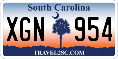 SC license plate XGN954