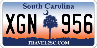 SC license plate XGN956