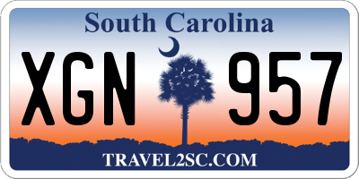 SC license plate XGN957