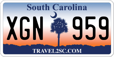 SC license plate XGN959