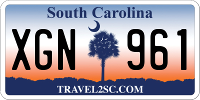 SC license plate XGN961