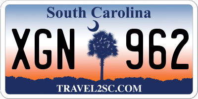 SC license plate XGN962