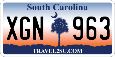 SC license plate XGN963