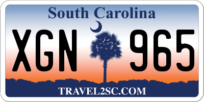 SC license plate XGN965