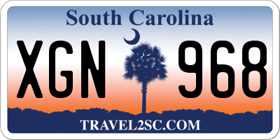 SC license plate XGN968