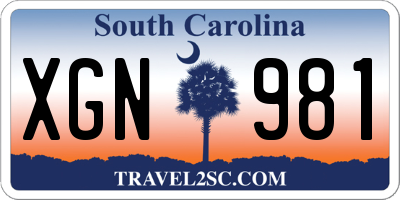 SC license plate XGN981