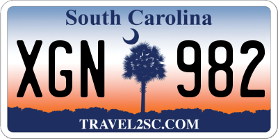SC license plate XGN982