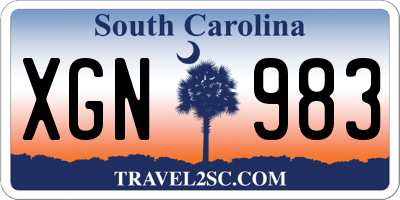 SC license plate XGN983