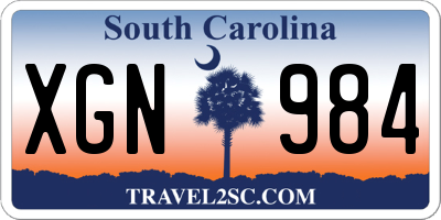 SC license plate XGN984