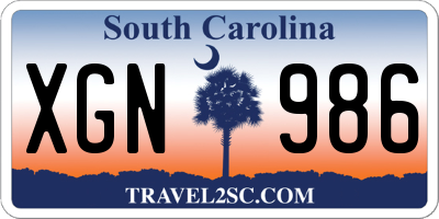 SC license plate XGN986