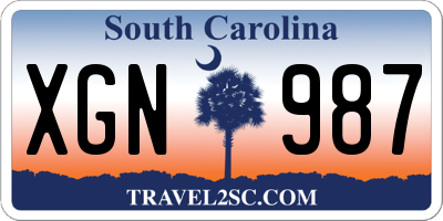 SC license plate XGN987