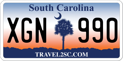 SC license plate XGN990