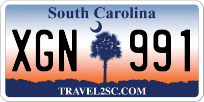 SC license plate XGN991