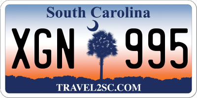 SC license plate XGN995