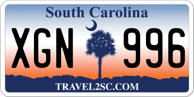 SC license plate XGN996