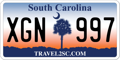 SC license plate XGN997