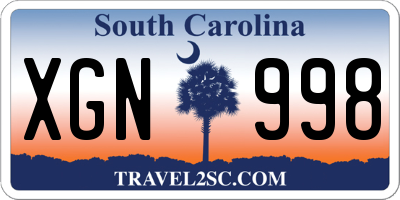 SC license plate XGN998
