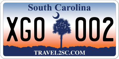 SC license plate XGO002