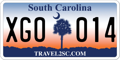 SC license plate XGO014