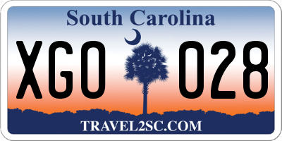SC license plate XGO028