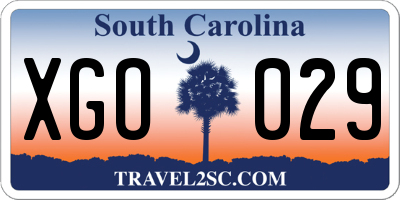 SC license plate XGO029