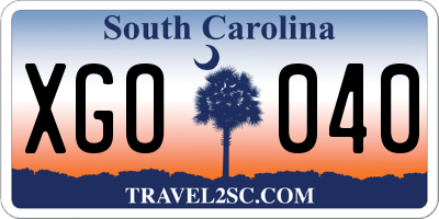 SC license plate XGO040