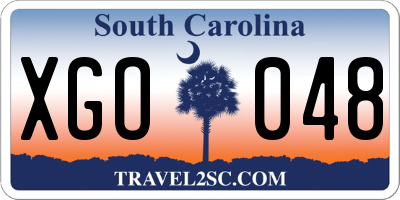 SC license plate XGO048