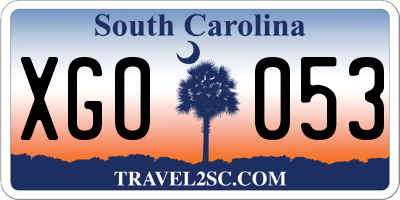 SC license plate XGO053