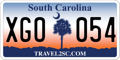 SC license plate XGO054