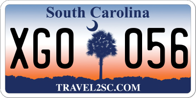SC license plate XGO056