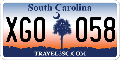 SC license plate XGO058
