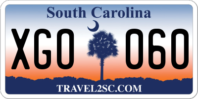 SC license plate XGO060