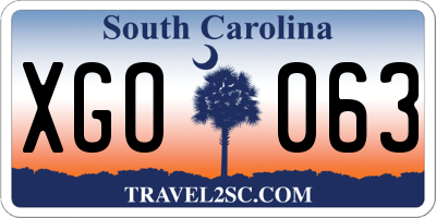 SC license plate XGO063