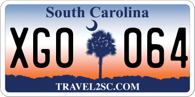 SC license plate XGO064