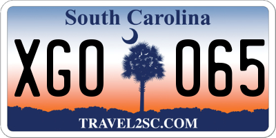 SC license plate XGO065