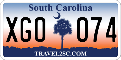 SC license plate XGO074