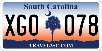 SC license plate XGO078