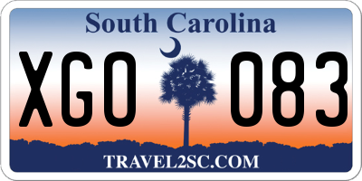 SC license plate XGO083