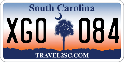 SC license plate XGO084