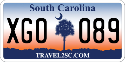 SC license plate XGO089