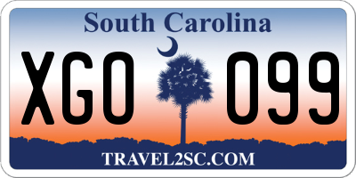 SC license plate XGO099