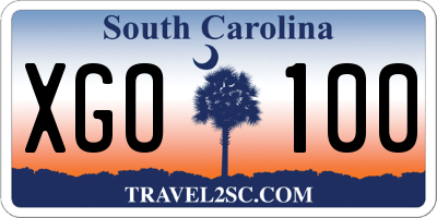 SC license plate XGO100