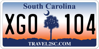 SC license plate XGO104