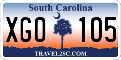 SC license plate XGO105
