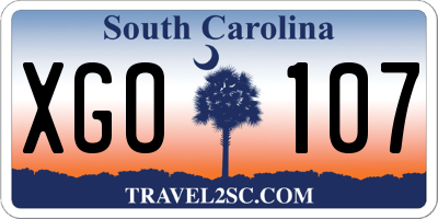 SC license plate XGO107